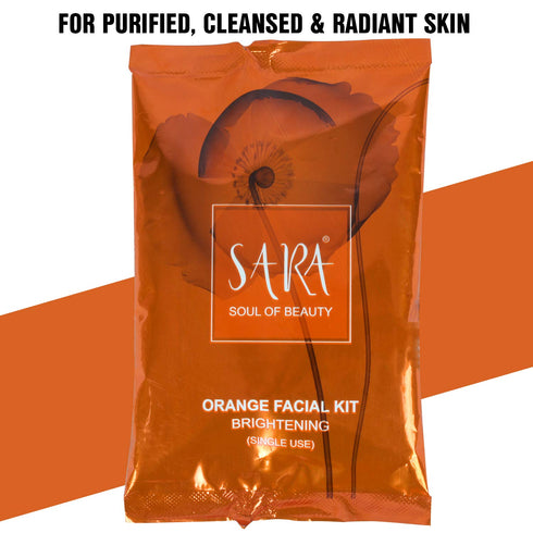 SARA Orange Facial Kit for Skin Cleansing & Brightening | For Single Use | 40g